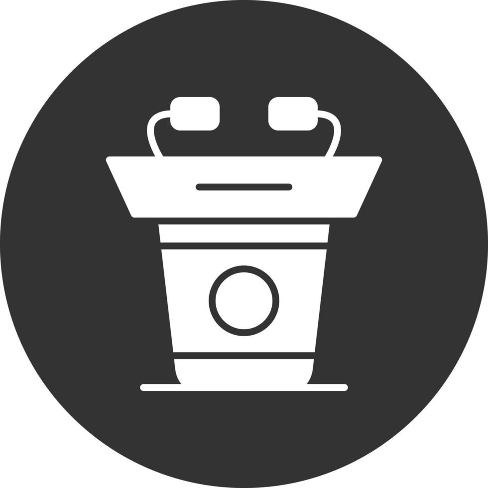 Lectern Glyph Inverted Icon vector