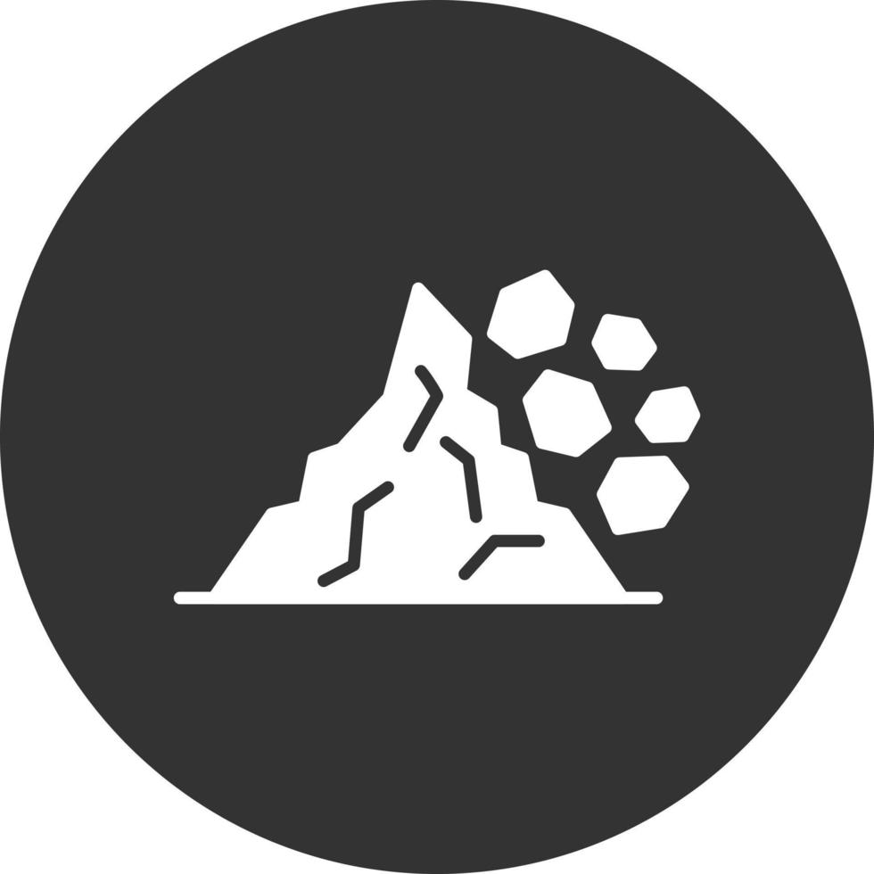 Landslide Glyph Inverted Icon vector