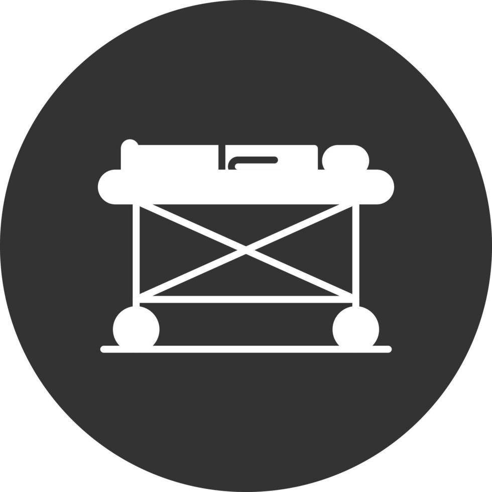 Stretcher Glyph Inverted Icon vector