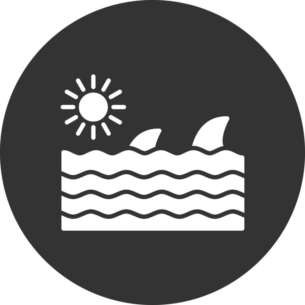 Shark Glyph Inverted Icon vector