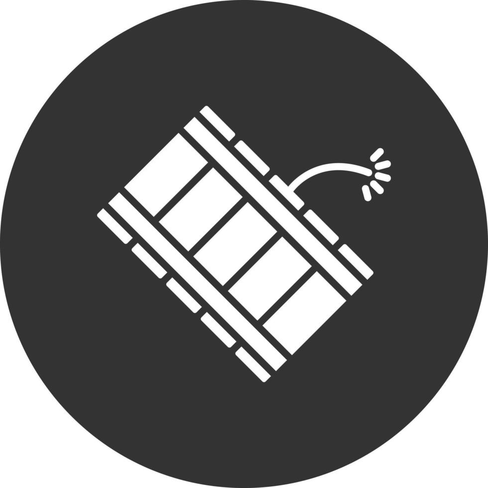 Dynamite Glyph Inverted Icon vector