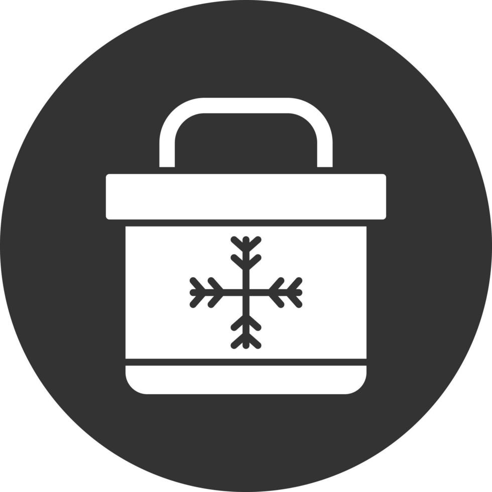 Portable Fridge Glyph Inverted Icon vector