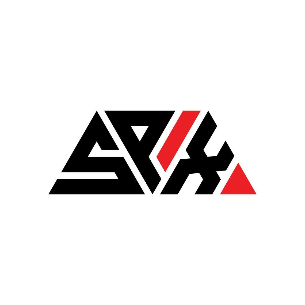SPX triangle letter logo design with triangle shape. SPX triangle logo design monogram. SPX triangle vector logo template with red color. SPX triangular logo Simple, Elegant, and Luxurious Logo. SPX