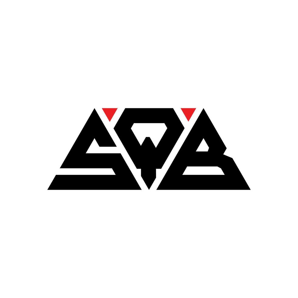 diseño de logotipo de letra triangular sqb con forma de triángulo. monograma de diseño de logotipo de triángulo sqb. plantilla de logotipo de vector de triángulo sqb con color rojo. logotipo triangular sqb logotipo simple, elegante y lujoso. cuadrado