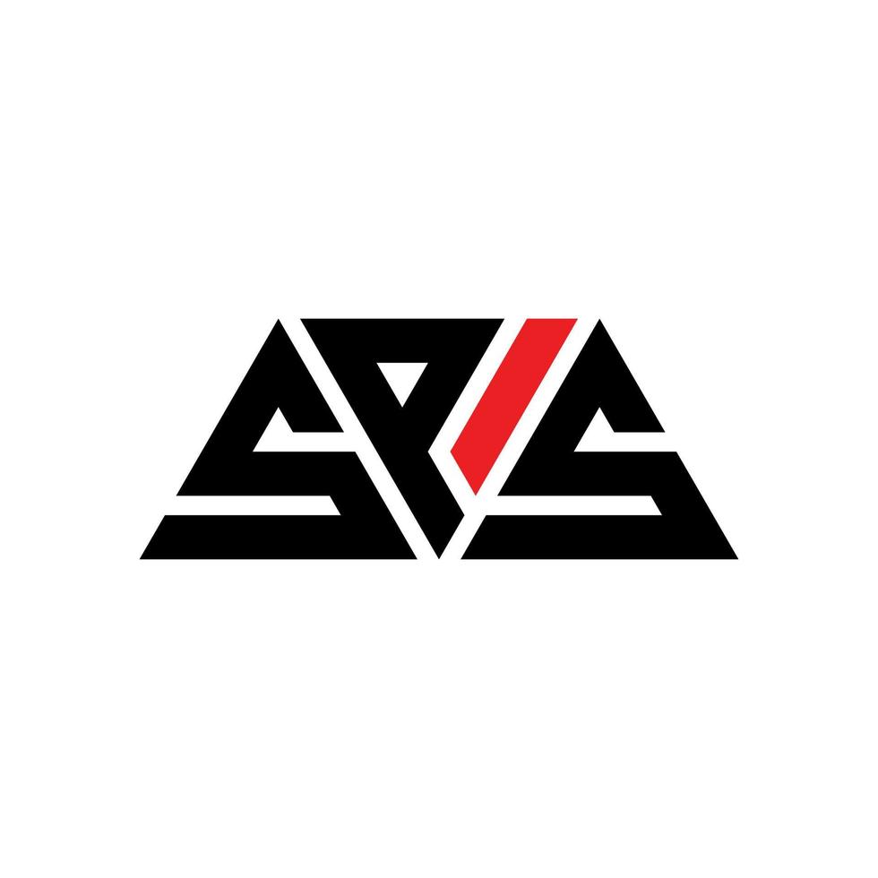 diseño de logotipo de letra triangular sps con forma de triángulo. monograma de diseño de logotipo de triángulo sps. plantilla de logotipo de vector de triángulo sps con color rojo. logo triangular sps logo simple, elegante y lujoso. sps