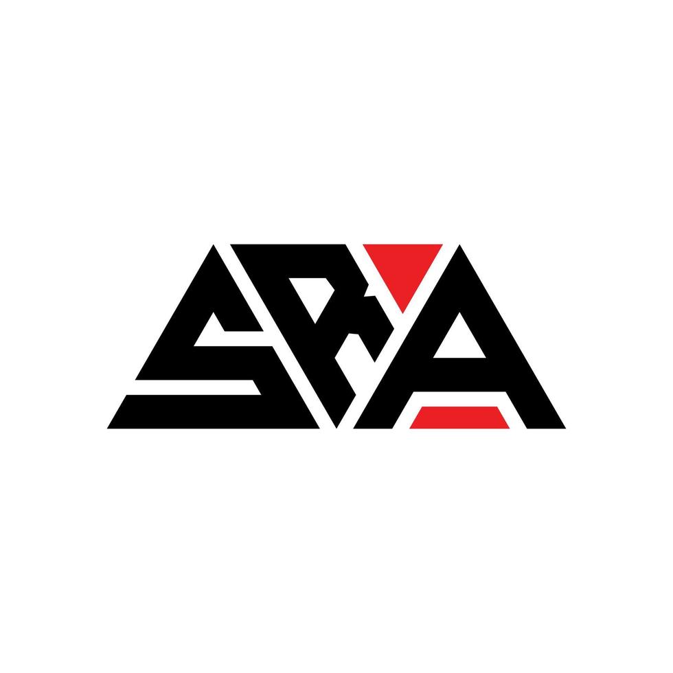 SRA triangle letter logo design with triangle shape. SRA triangle logo design monogram. SRA triangle vector logo template with red color. SRA triangular logo Simple, Elegant, and Luxurious Logo. SRA