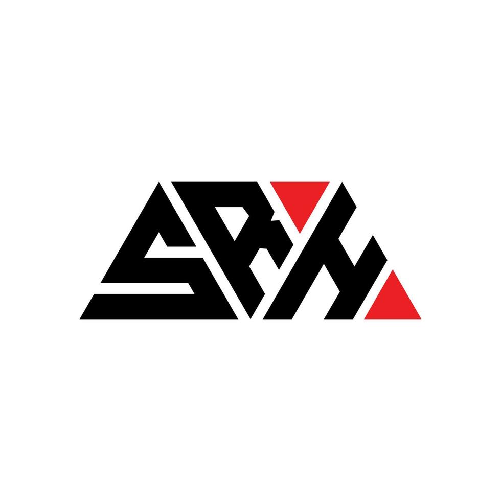 SRH triangle letter logo design with triangle shape. SRH triangle logo design monogram. SRH triangle vector logo template with red color. SRH triangular logo Simple, Elegant, and Luxurious Logo. SRH