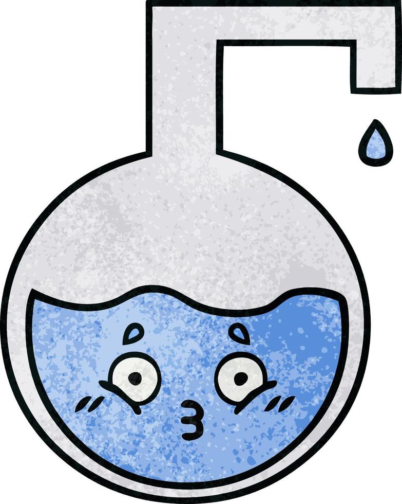 retro grunge texture cartoon science experiment vector
