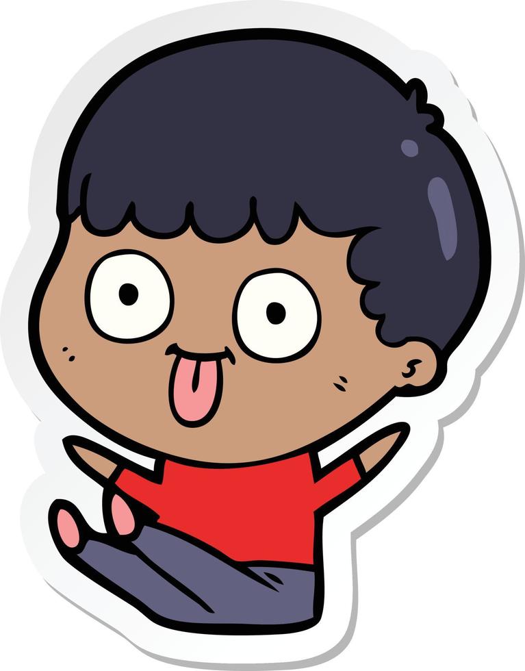 sticker of a cartoon man staring vector