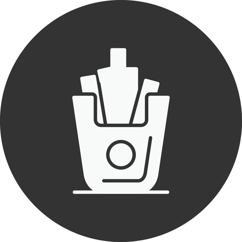 French Fries Glyph Inverted Icon vector