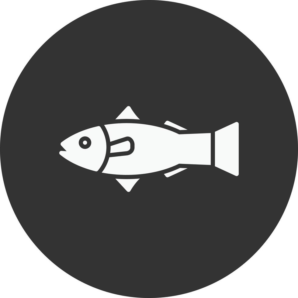 Salmon Glyph Inverted Icon vector