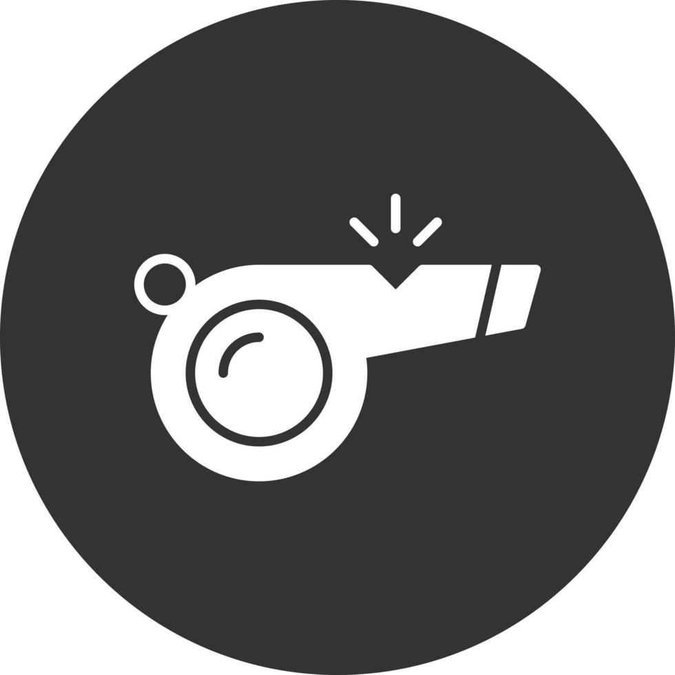 Whistle Glyph Inverted Icon vector