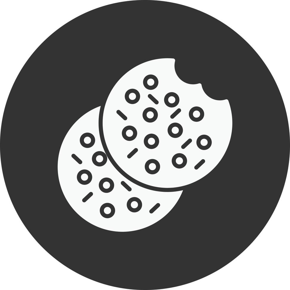 Cookie Glyph Inverted Icon vector