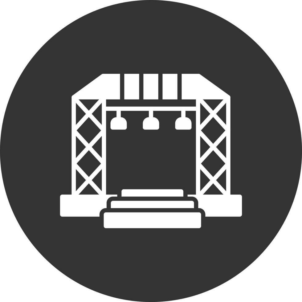 Stage Glyph Inverted Icon vector