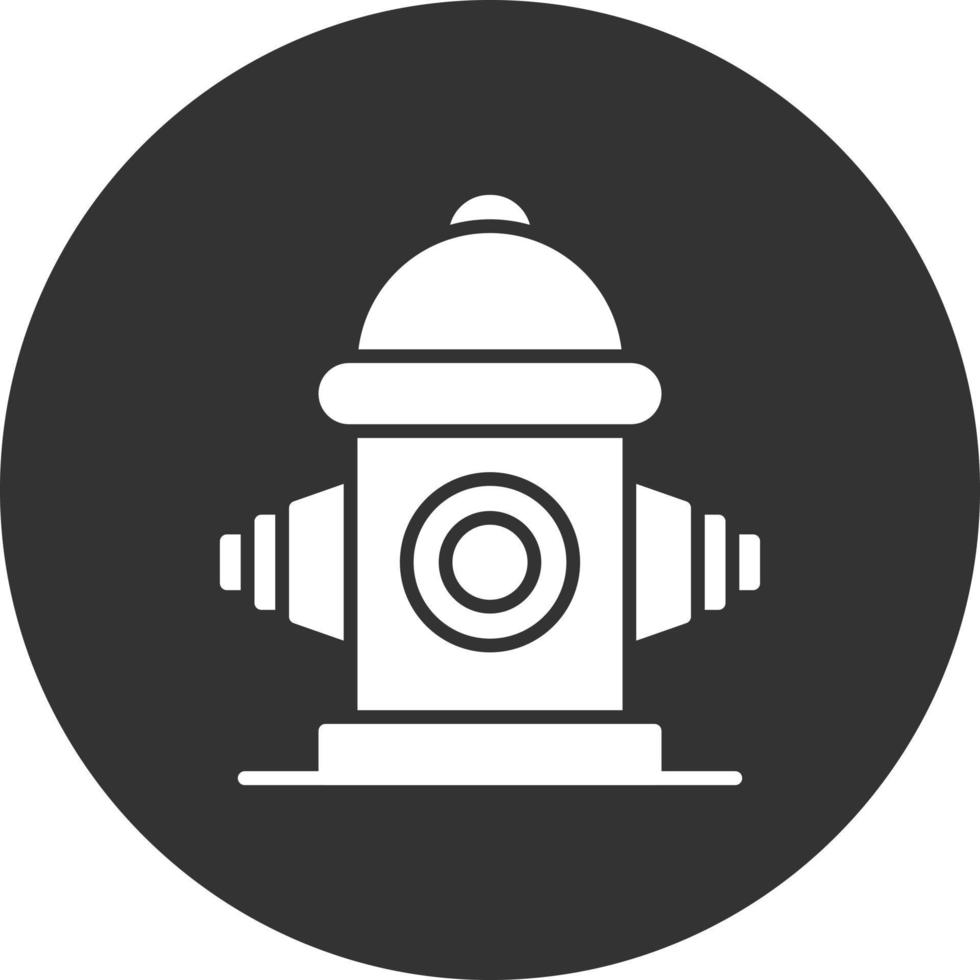 Fire Hydrant Glyph Inverted Icon vector