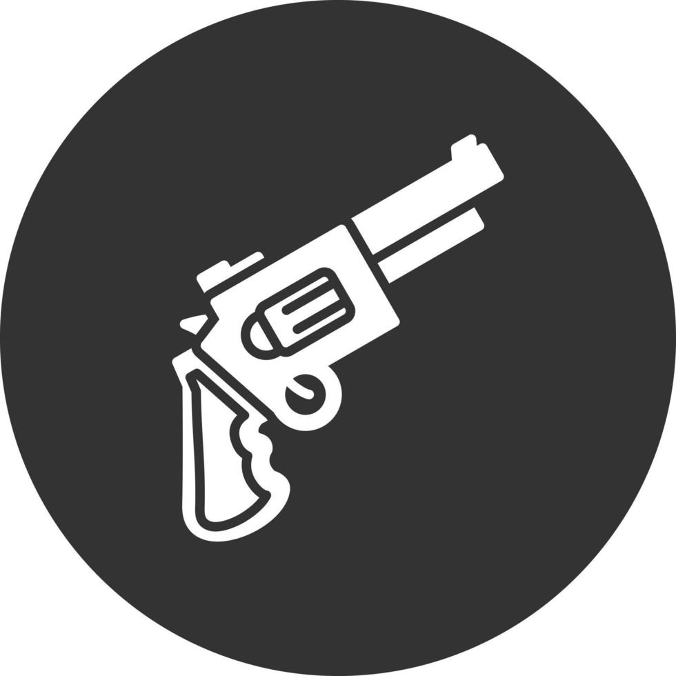 Pistol Glyph Inverted Icon vector