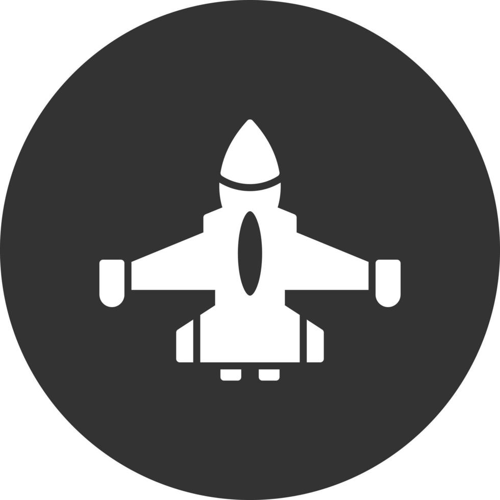Jet Glyph Inverted Icon vector