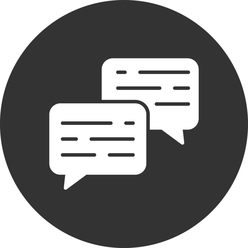 Chat Glyph Inverted Icon vector