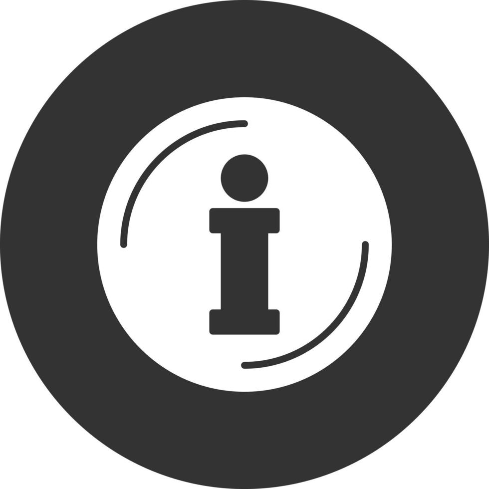 Information Glyph Inverted Icon vector