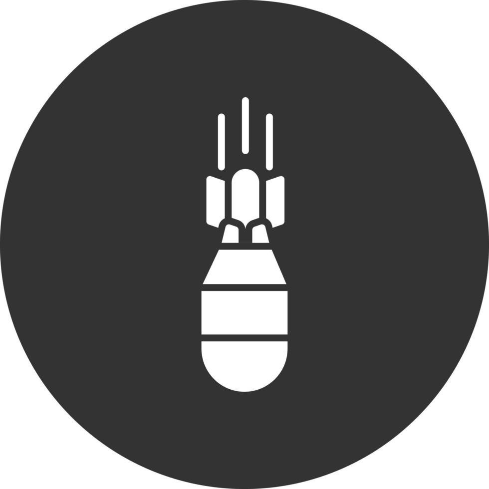 Bomb Glyph Inverted Icon vector