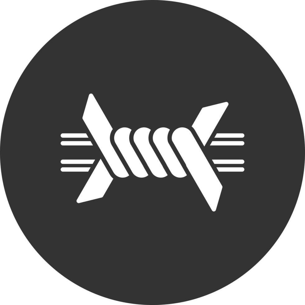 Barbed Wire Glyph Inverted Icon vector