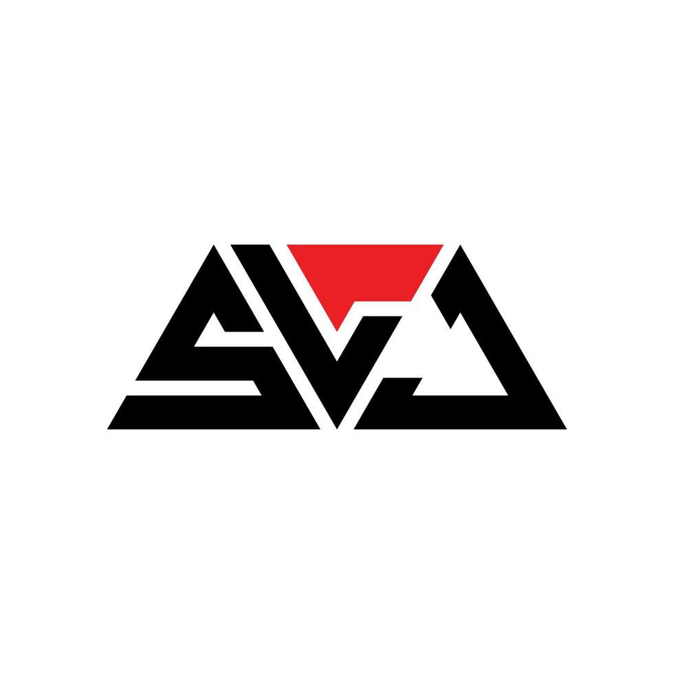SLJ triangle letter logo design with triangle shape. SLJ triangle logo design monogram. SLJ triangle vector logo template with red color. SLJ triangular logo Simple, Elegant, and Luxurious Logo. SLJ