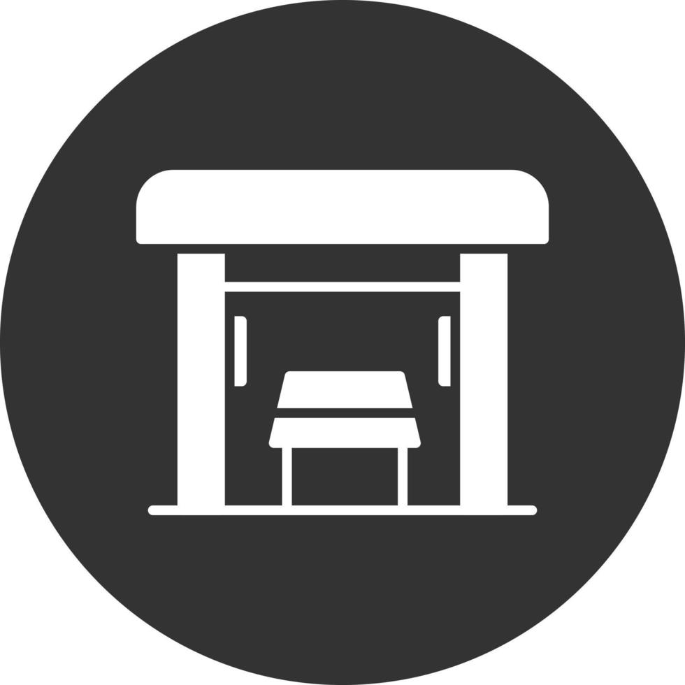 Bus Stop Glyph Inverted Icon vector