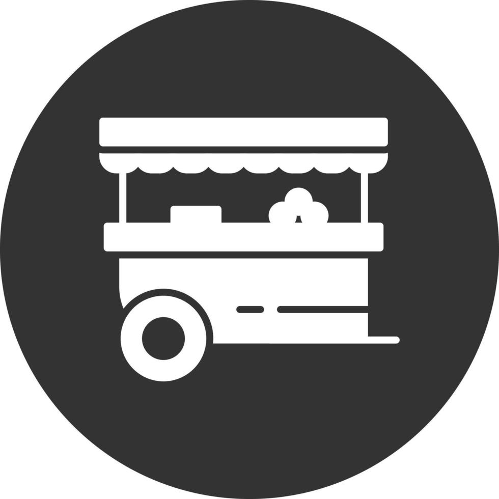 Food Stand Glyph Inverted Icon vector