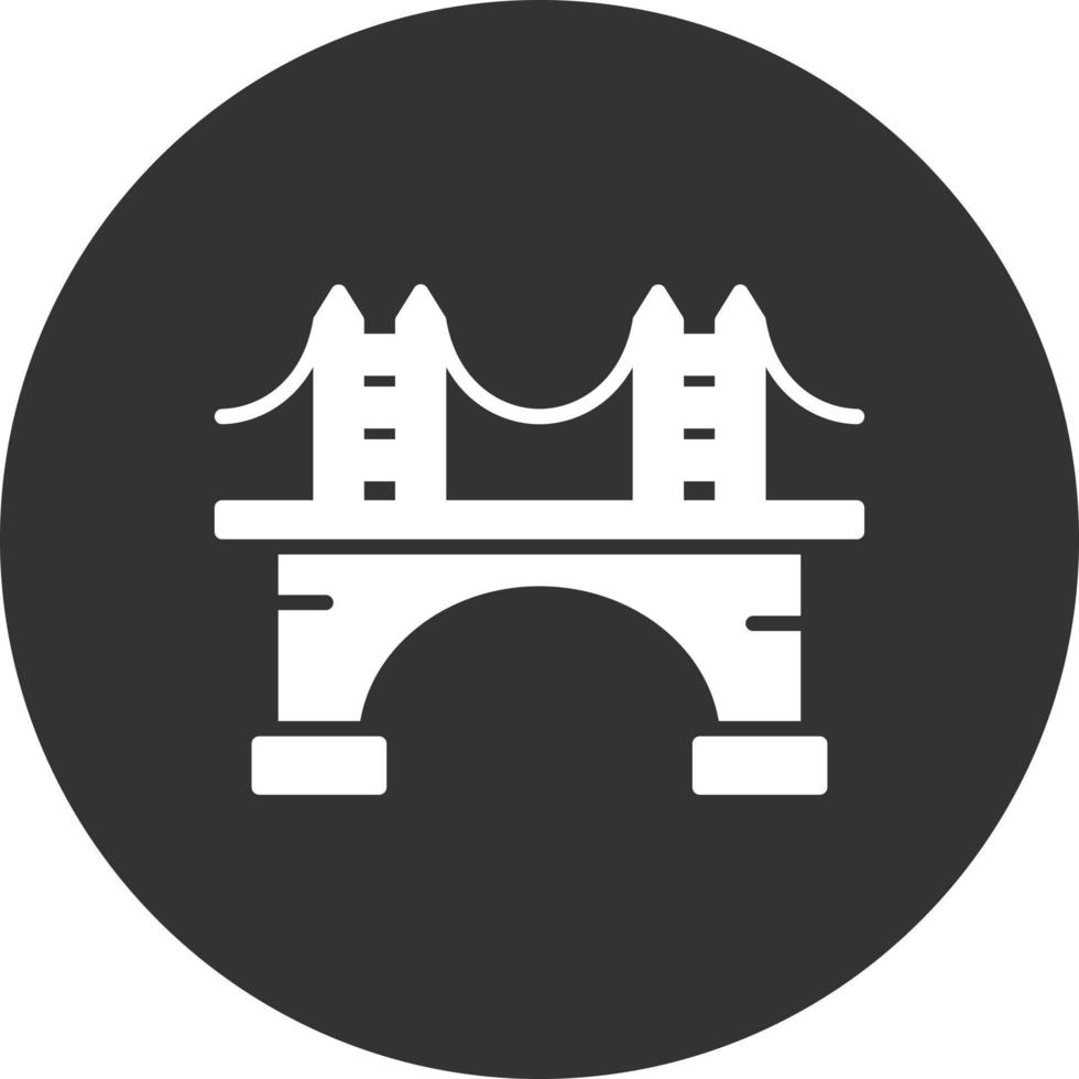Bridge Glyph Inverted Icon vector
