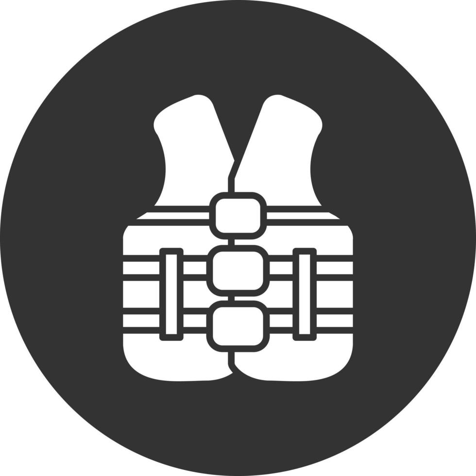 Life Jacket Glyph Inverted Icon vector