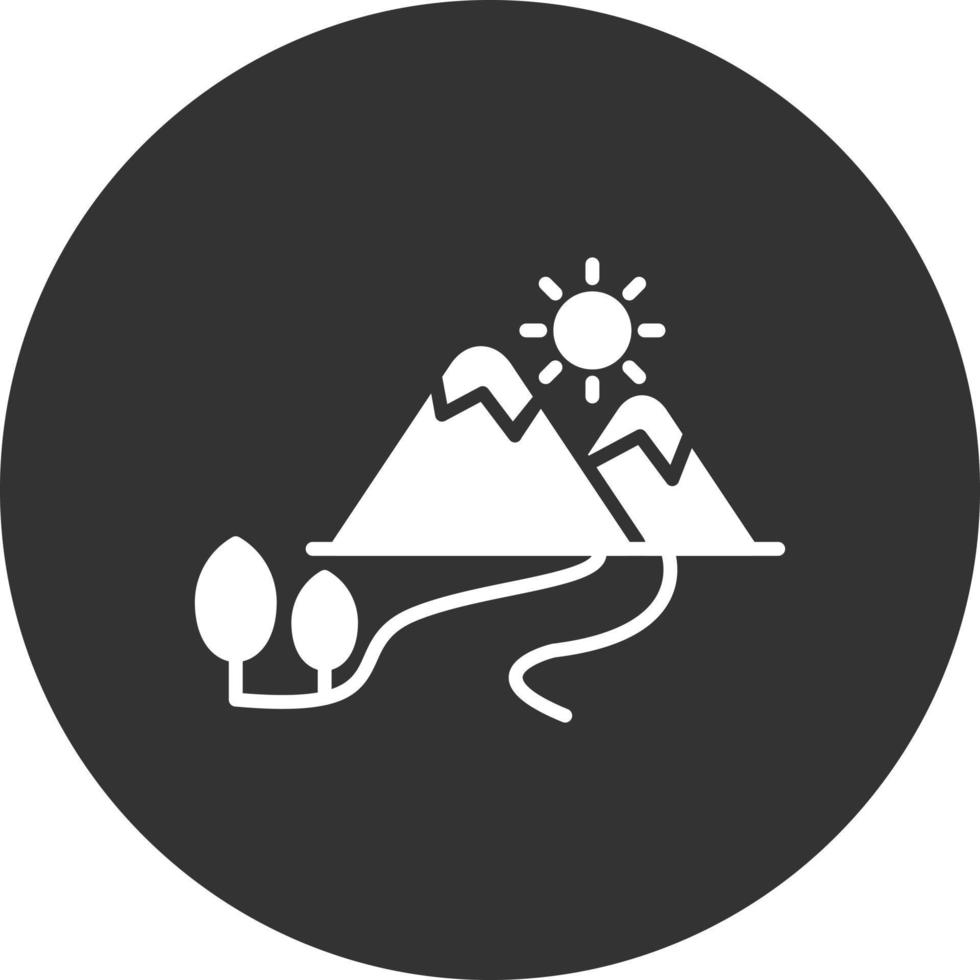 Hill Glyph Inverted Icon vector