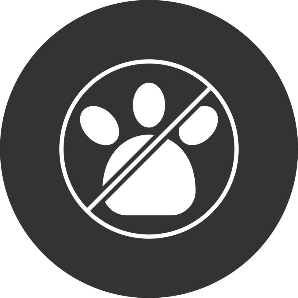 No Pets Allowed Glyph Inverted Icon vector