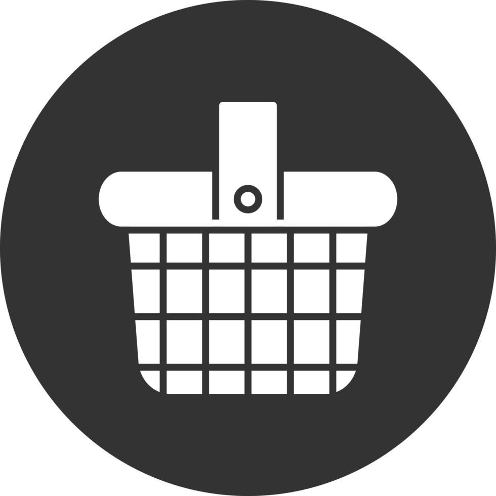 Picnic Basket Glyph Inverted Icon vector