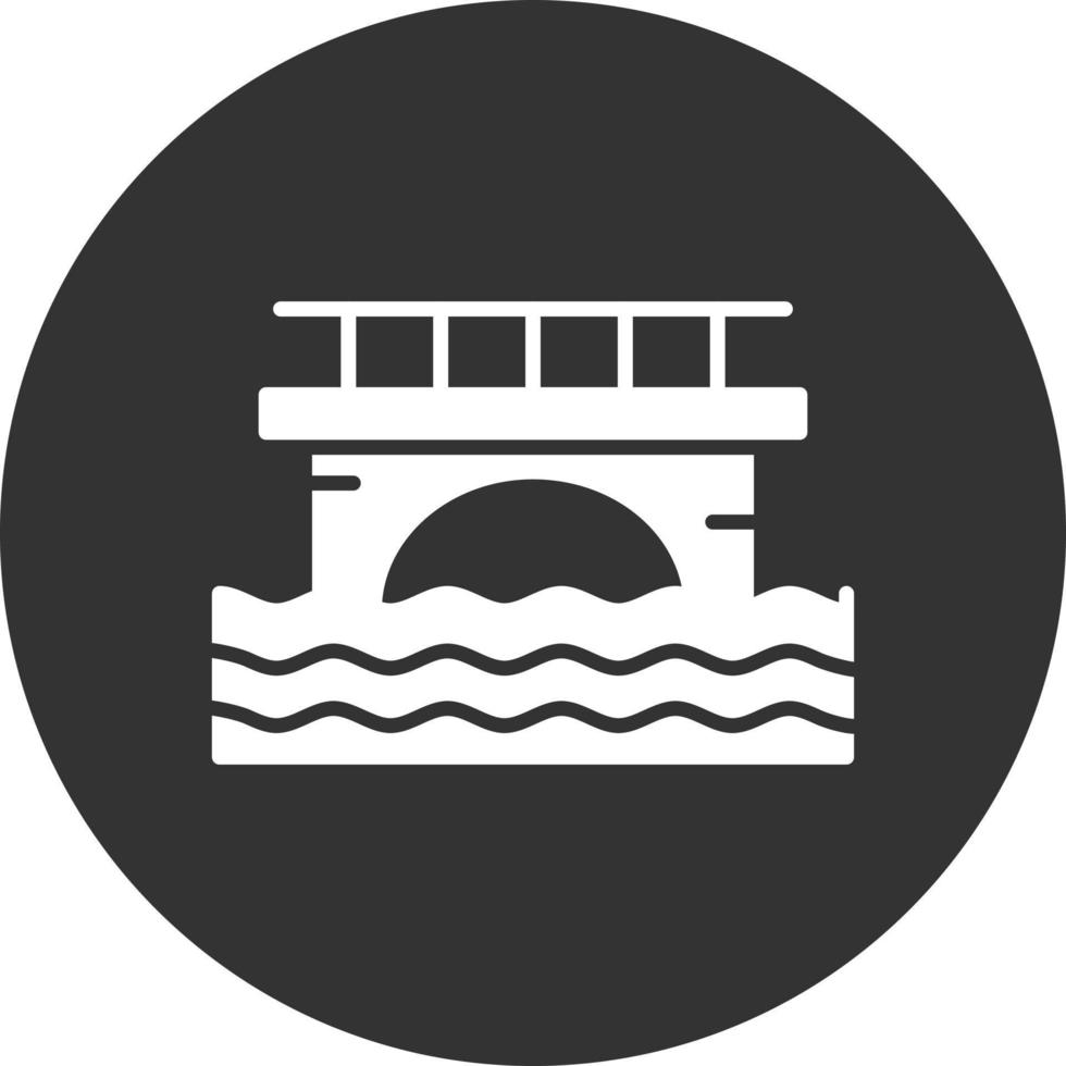 Bridge Glyph Inverted Icon vector