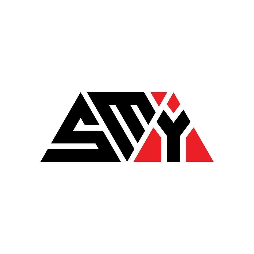 diseño de logotipo de letra de triángulo smy con forma de triángulo. monograma de diseño de logotipo de triángulo smy. plantilla de logotipo de vector de triángulo smy con color rojo. logotipo triangular smy logotipo simple, elegante y lujoso. cariñoso