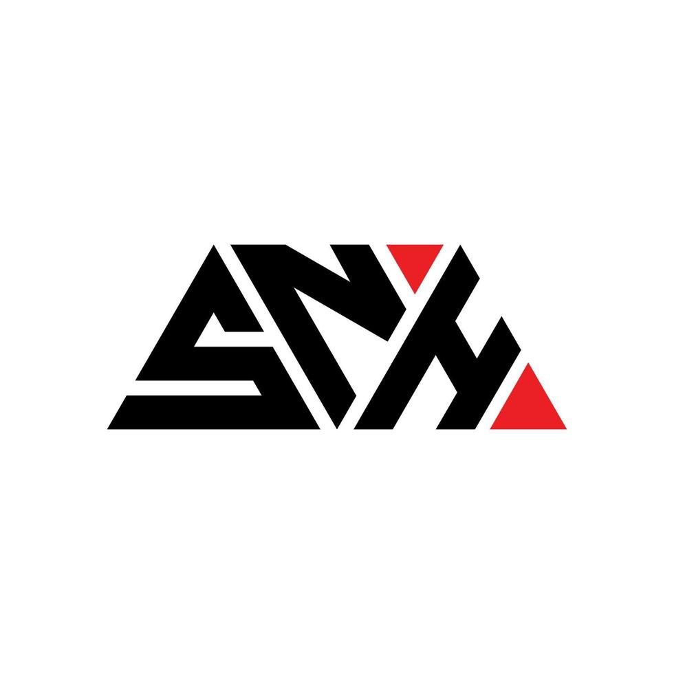 diseño de logotipo de letra triangular snh con forma de triángulo. monograma de diseño de logotipo de triángulo snh. plantilla de logotipo de vector de triángulo snh con color rojo. logotipo triangular snh logotipo simple, elegante y lujoso. snh