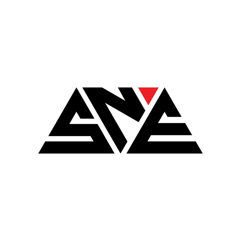 SNE triangle letter logo design with triangle shape. SNE triangle logo design monogram. SNE triangle vector logo template with red color. SNE triangular logo Simple, Elegant, and Luxurious Logo. SNE