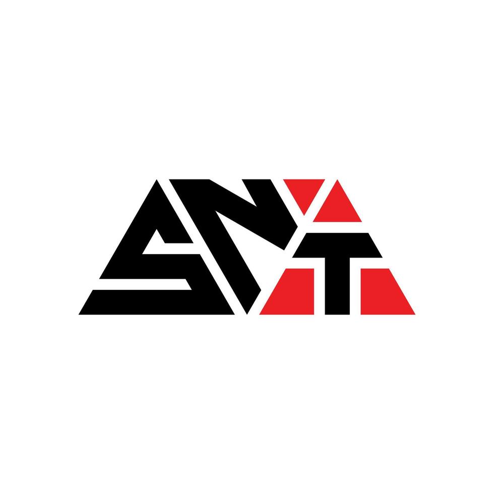 diseño de logotipo de letra de triángulo snt con forma de triángulo. monograma de diseño de logotipo de triángulo snt. plantilla de logotipo de vector de triángulo snt con color rojo. logotipo triangular snt logotipo simple, elegante y lujoso. snt