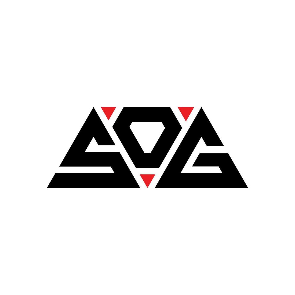 diseño de logotipo de letra triangular sog con forma de triángulo. monograma de diseño de logotipo de triángulo sog. plantilla de logotipo de vector de triángulo sog con color rojo. logotipo triangular sog logotipo simple, elegante y lujoso. Sog