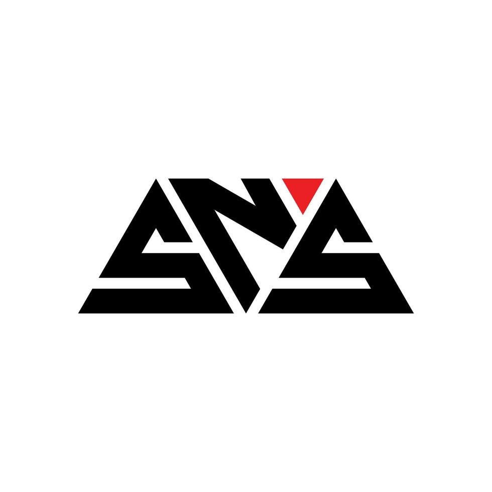 SNS triangle letter logo design with triangle shape. SNS triangle logo design monogram. SNS triangle vector logo template with red color. SNS triangular logo Simple, Elegant, and Luxurious Logo. SNS