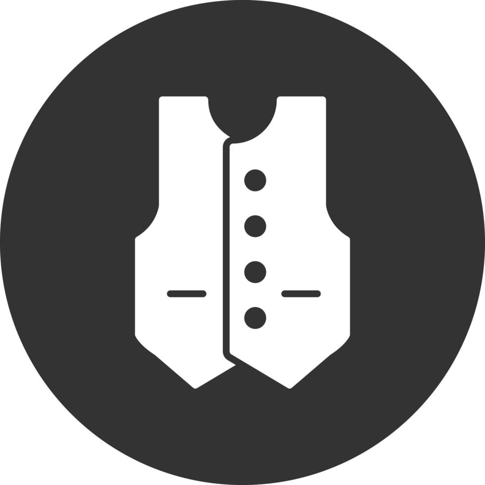 Vest Glyph Inverted Icon vector