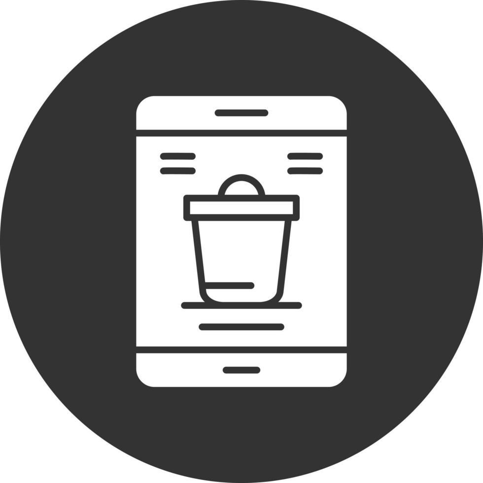 Food App Glyph Inverted Icon vector