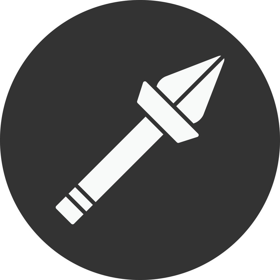 Spear Glyph Inverted Icon vector