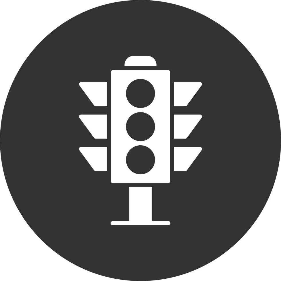 Traffic Light Glyph Inverted Icon vector