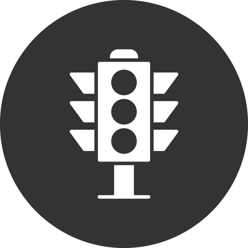 Traffic Light Glyph Inverted Icon vector
