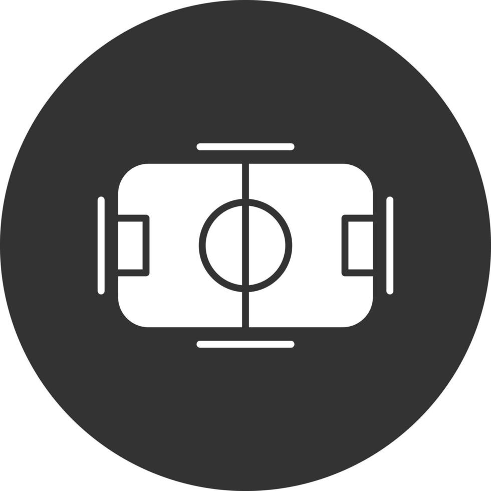 icono invertido del glifo del campo de fútbol vector