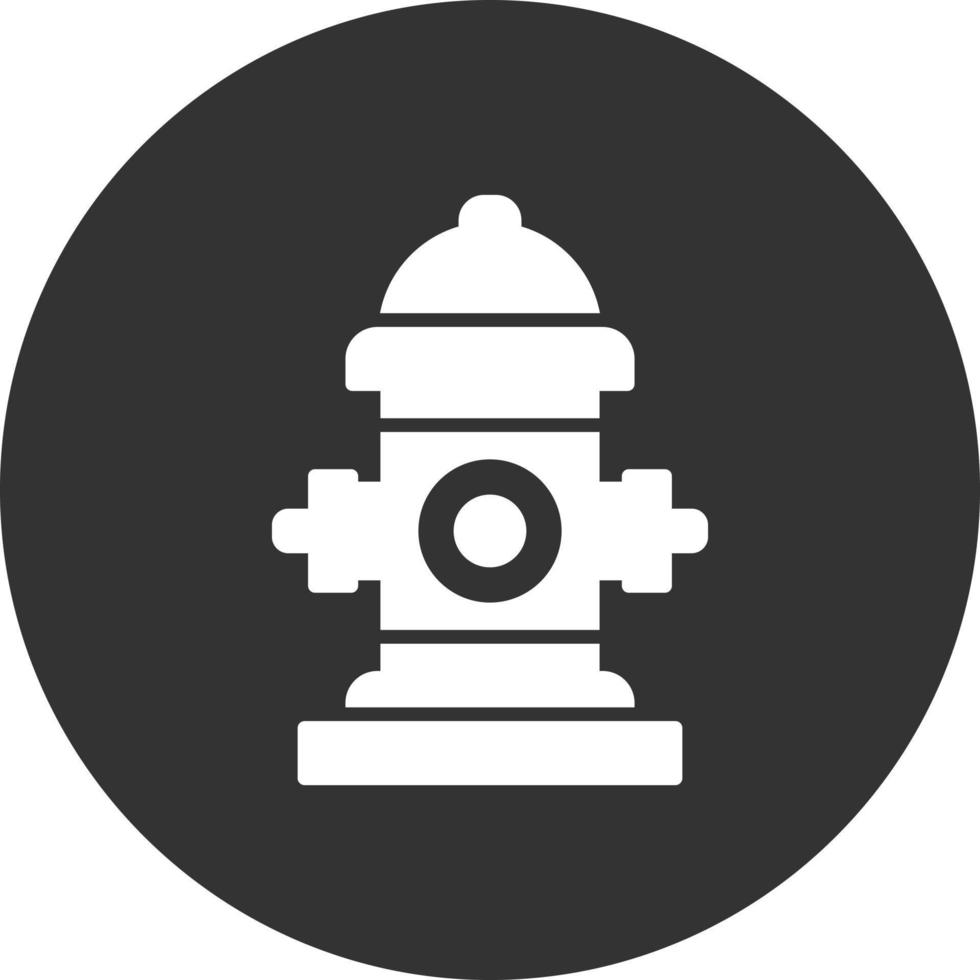 Fire Hydrant Glyph Inverted Icon vector