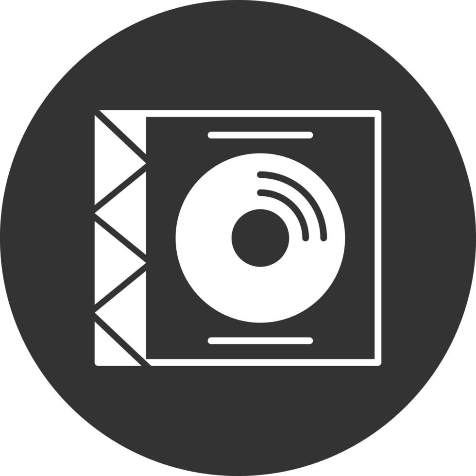Compact Disc Glyph Inverted Icon vector