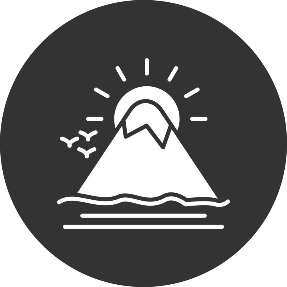 Fuji Glyph Inverted Icon vector