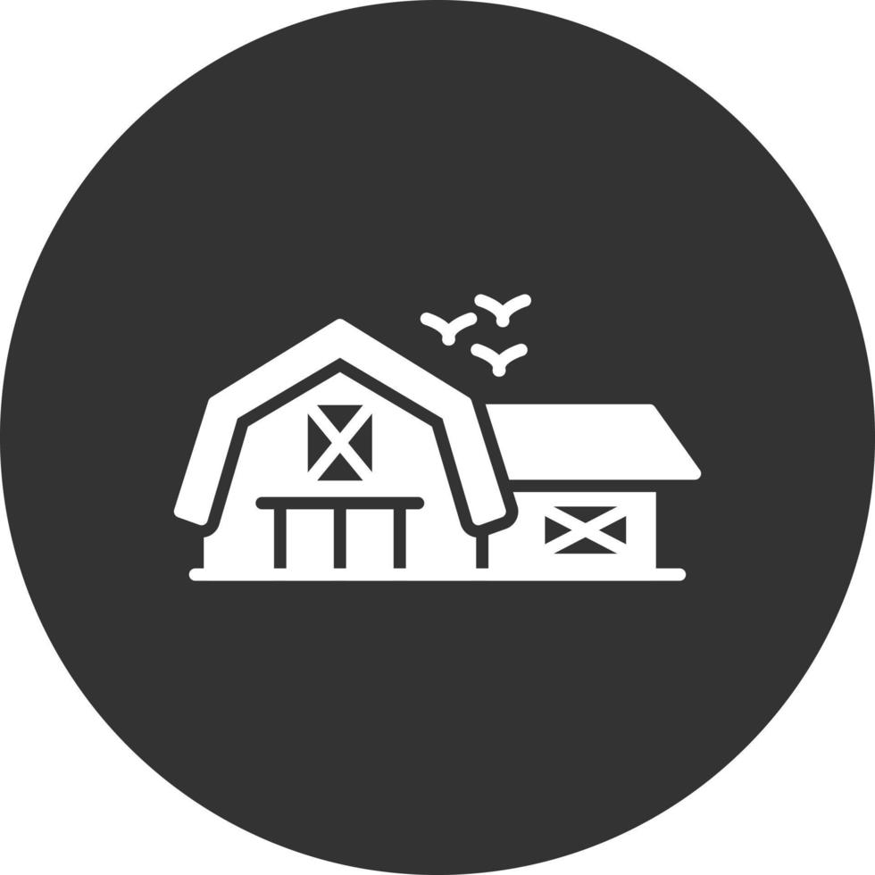 Barn Glyph Inverted Icon vector